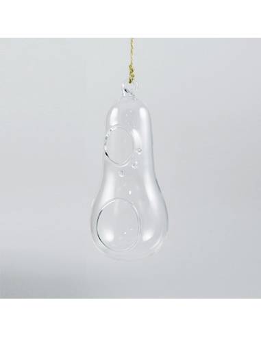 Terrario colgante cristal pera 6,7x15cm