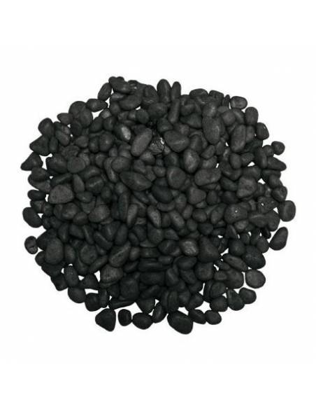 Black satin round gravel